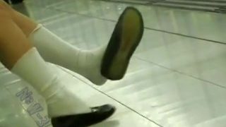 Hong Kong Student Shoeplay in Rail Station