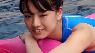 Asian teen blue swimsuit pure non nude